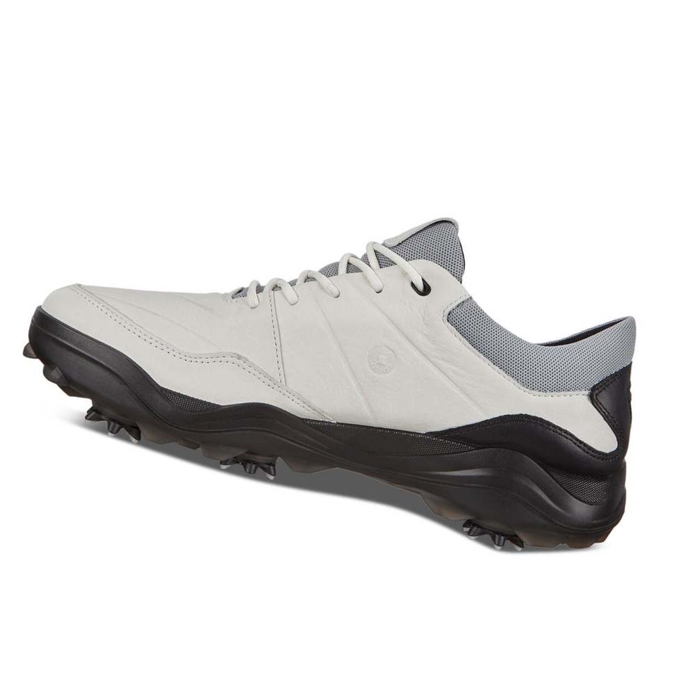 Men's Ecco Cleated Strike Golf Shoes White | USA 544GSO